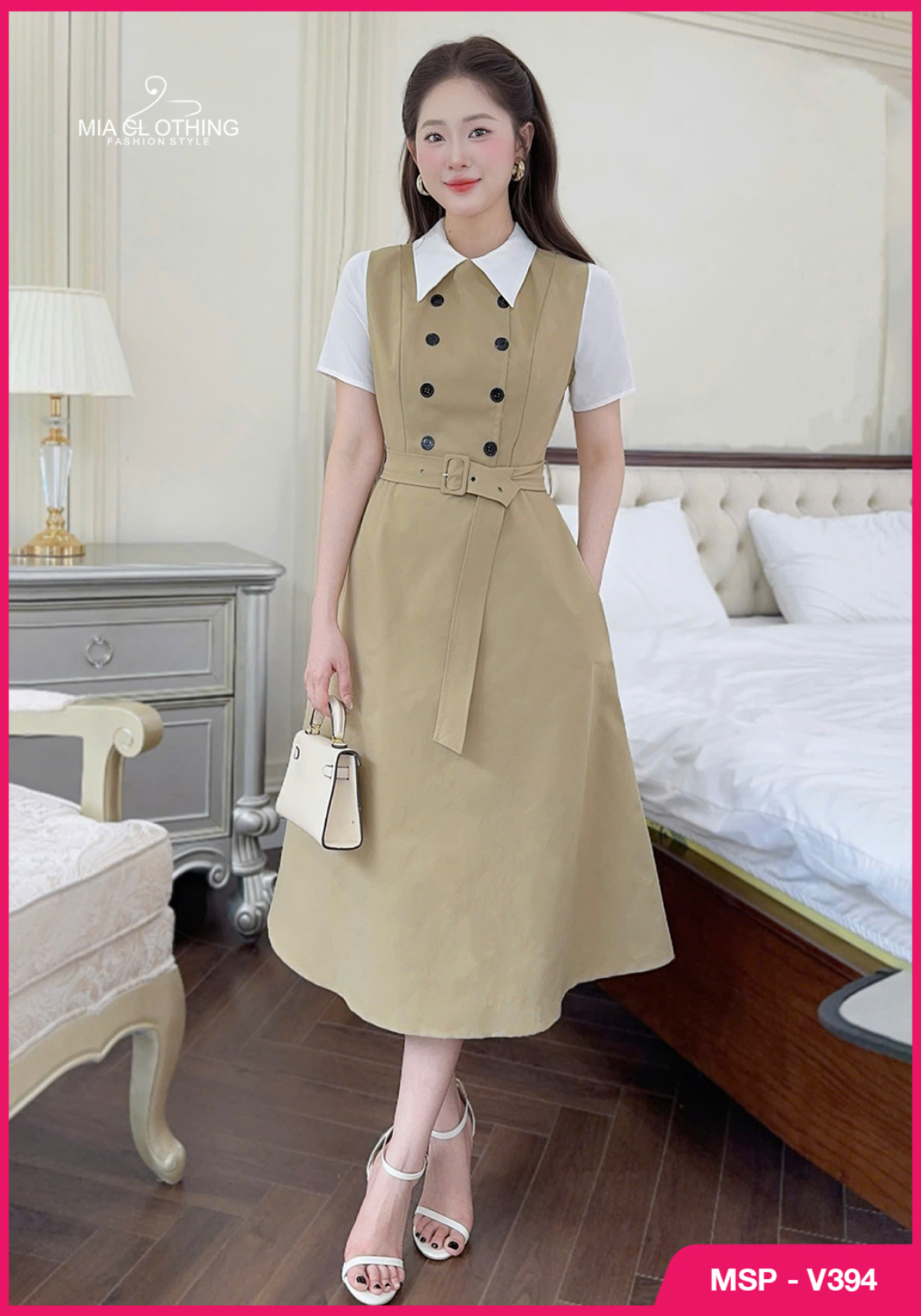 Váy kaki hàn thiết kế công sở thanh lịch và sang trọng 6