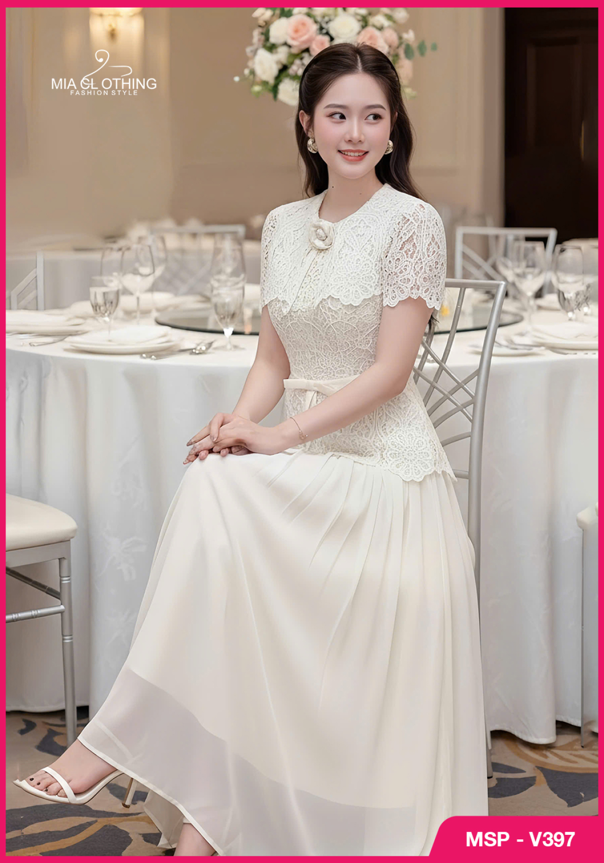 Váy ren cao cấp thiết kế tiểu thư thanh lịch và sang trọng 6