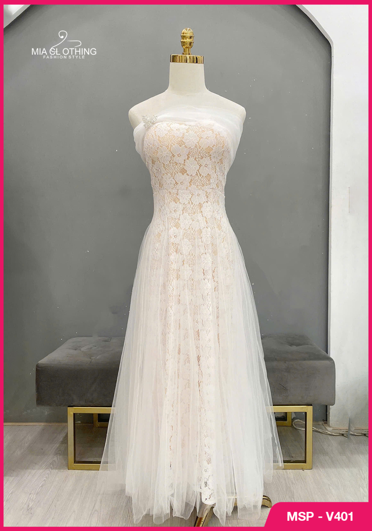 Váy ren phối lưới cao cấp thiết kế cho nàng đi tiệc sự kiện 5