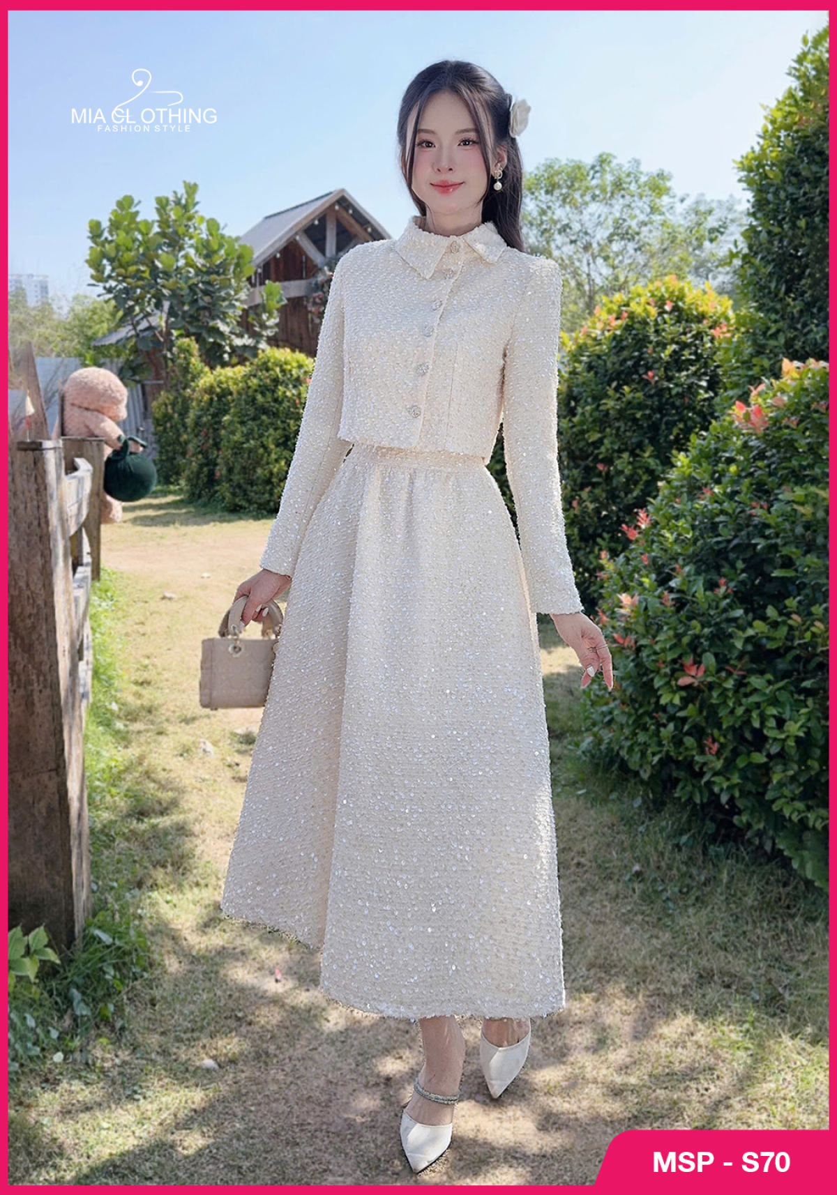 Set dạ nhũ kim sa thiết kế áo kèm chân váy cao cấp và thanh lịch 5