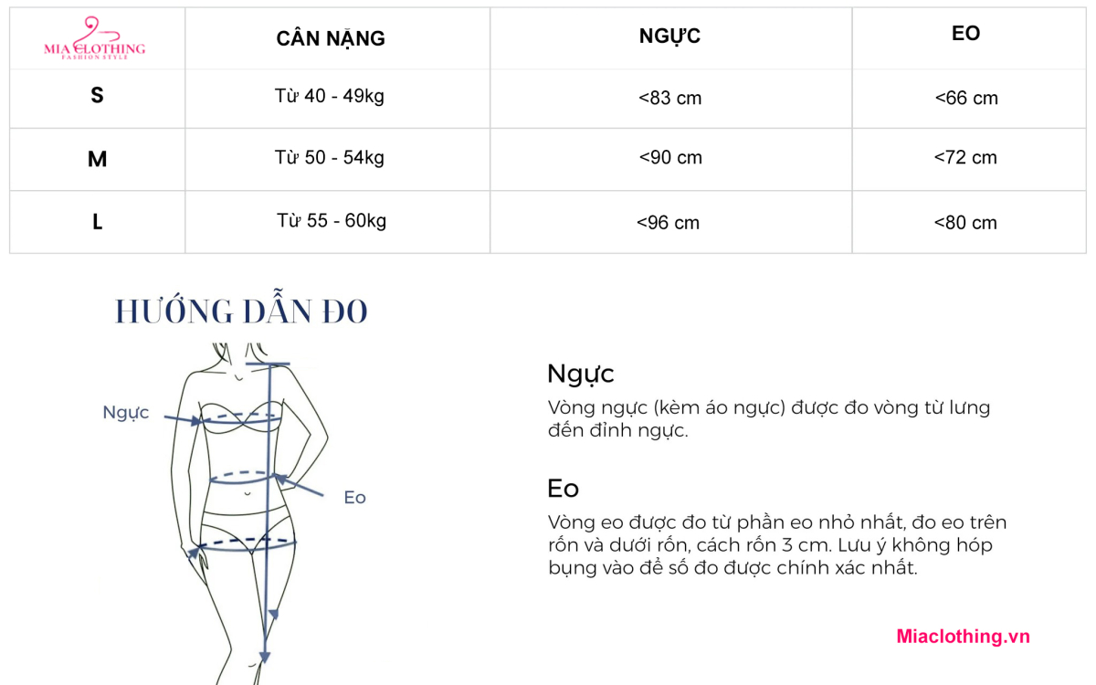 bảng size quần áo nam nữ