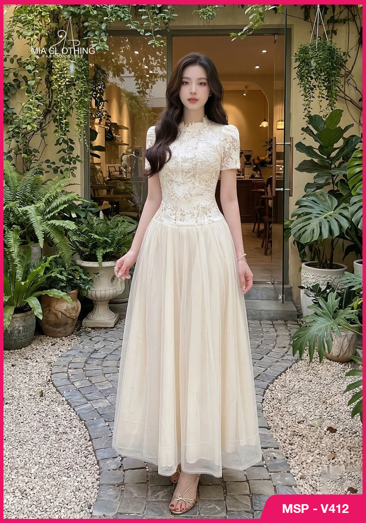 Váy ren phối lưới thiết kế cao cấp sang trọng và thanh lịch 6