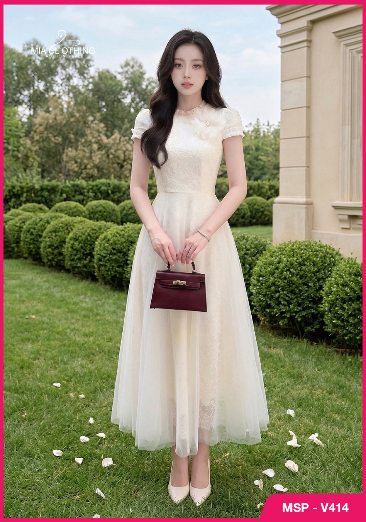 Váy ren hạt phối lưới thiết kế dự tiệc cao cấp và sang trọng 5