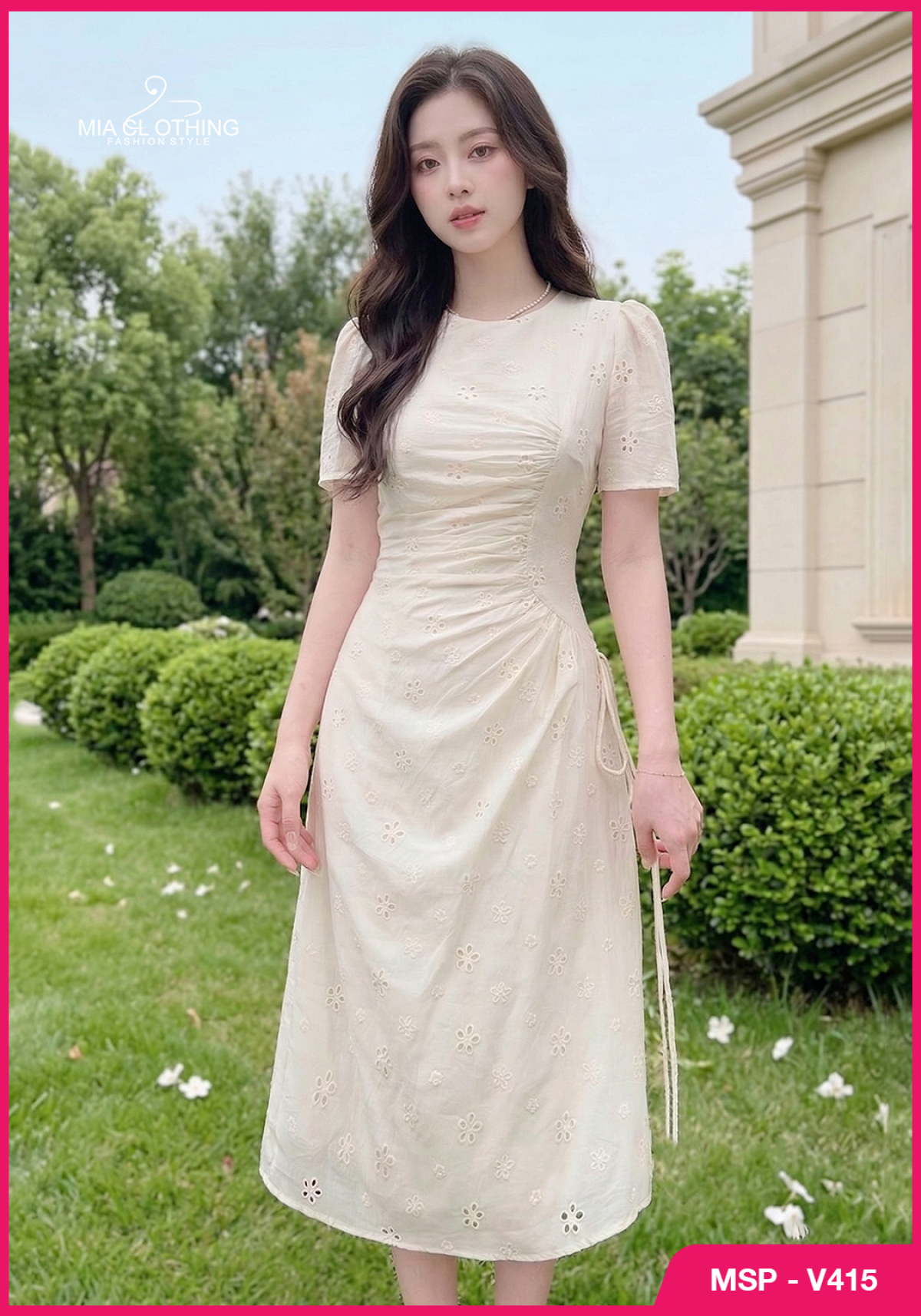 Váy boil thêu cao cấp thiết kế nhún eo nhẹ nhàng tinh tế 6