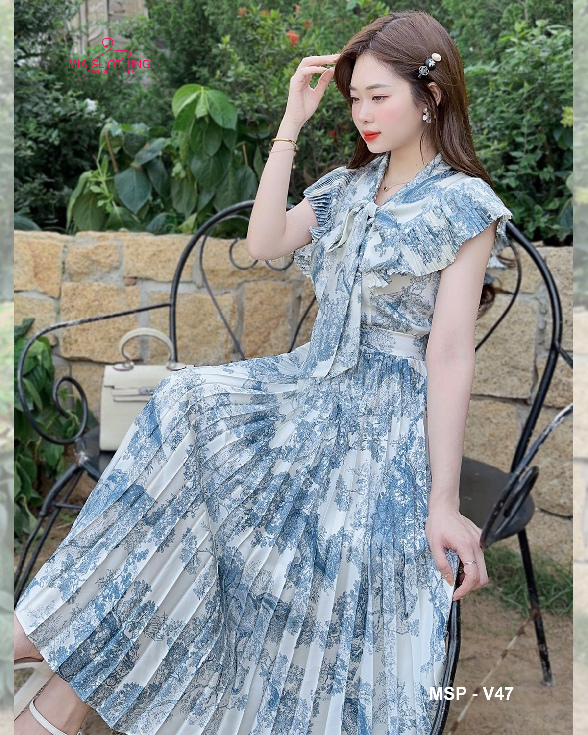 [ HẾT HÀNG ] Váy lụa thiết kế dập ly sang trọng cho nàng đi chơi hay dự tiệc 4